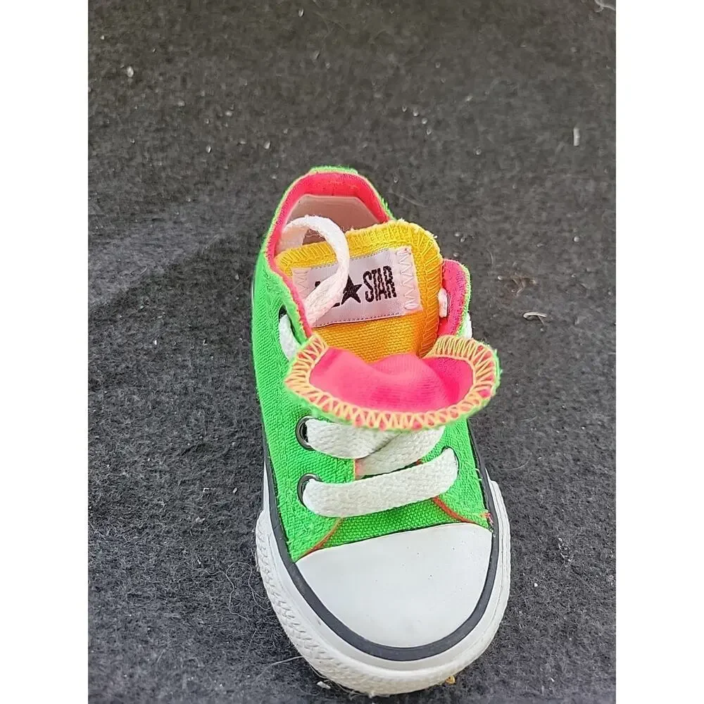 Converse All Star junior Chuck Size 4 Sneakers green‎ Canvas Low Top Shoes